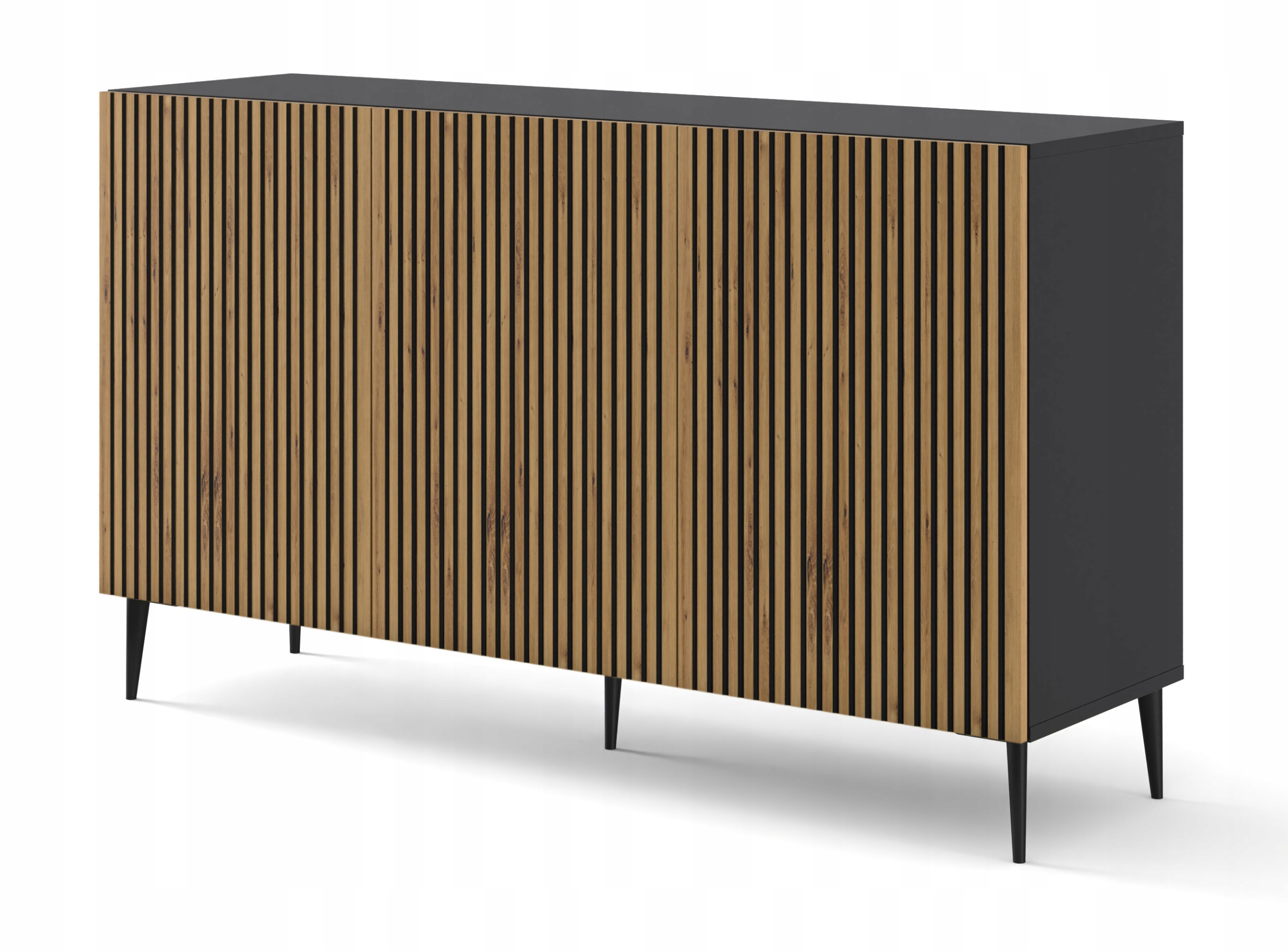 

Komoda Ravenna A 150 cm 3D czarny artisan szpilki
