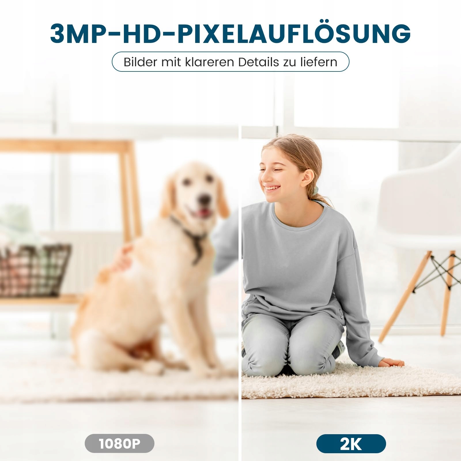 LITTLE ELF Kamera Wewnętrzna 2K Babyfon 360° WiFi Audio Nocna Alexa — miniatura 3