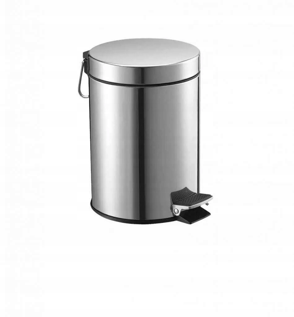 Pedálový košík Stella Standard kulatý 8 l leštěná ocel