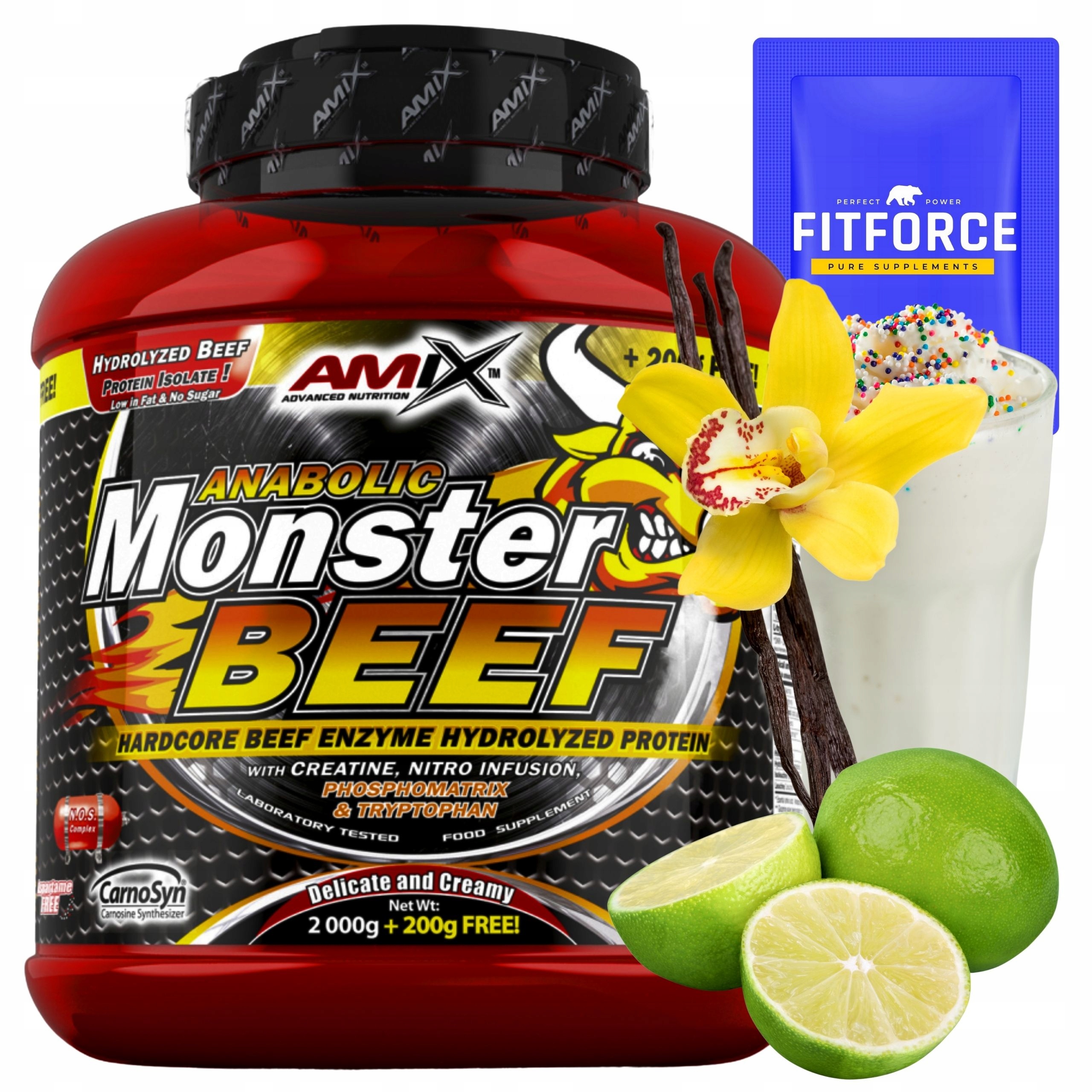 Amix Anabolic Monster Beef Protein 90% Hovězí protein bez cukru 2.2 kg