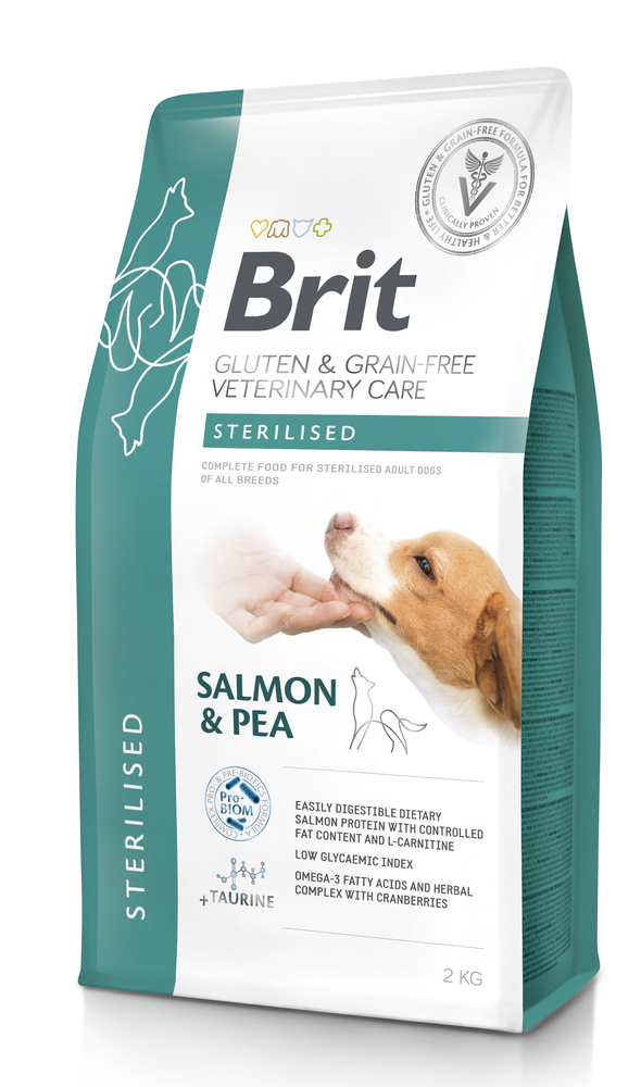 Brit Gf Veterinary Diets pro psy bez lepku a obilnin sterilizované 2 kg