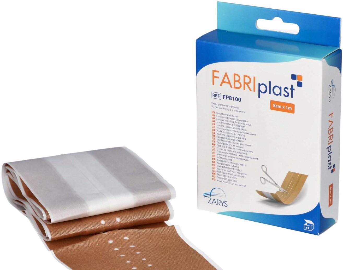 Plaster tkaninowy z opatrunkiem 8cmx1m FABRIplast