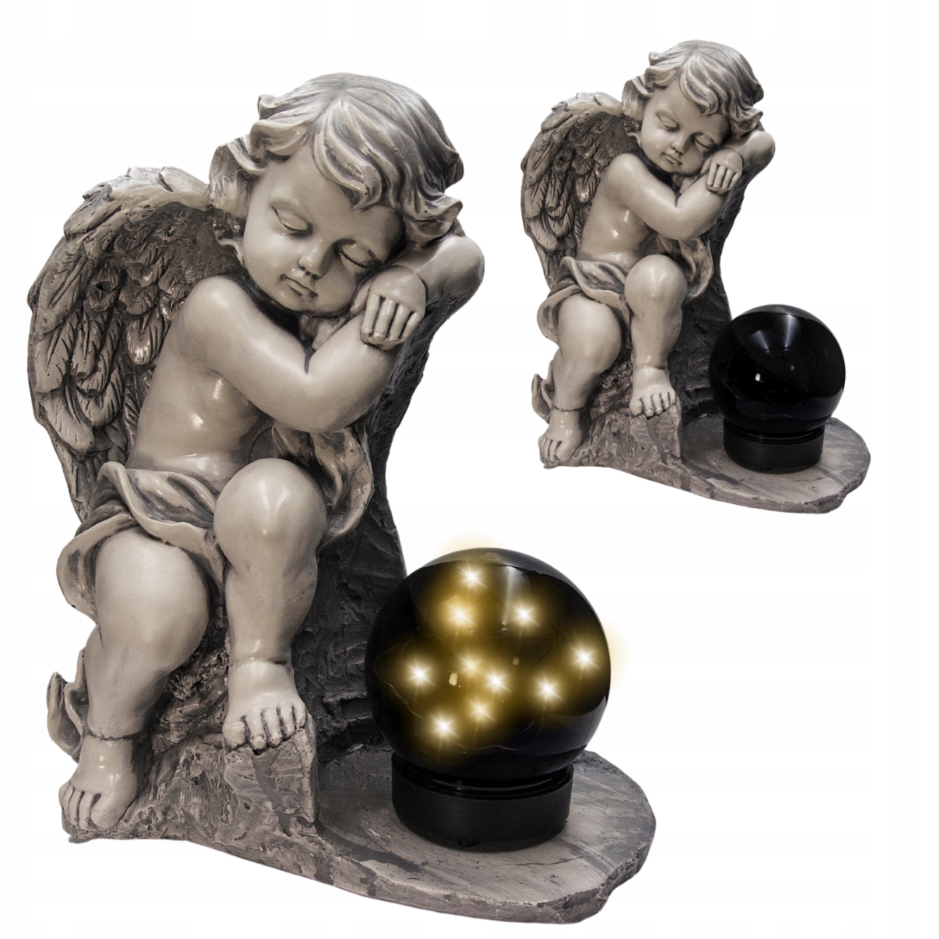 ZNICZ GIPSOWA FIGURKA NAGROBNA LAMPA SOLARNA LED