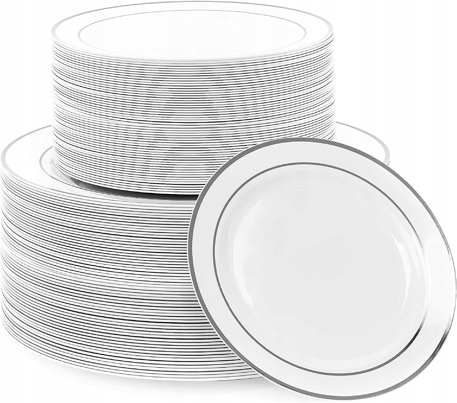 

Plastikowe talerze srebrne 20 szt wielokrotnego