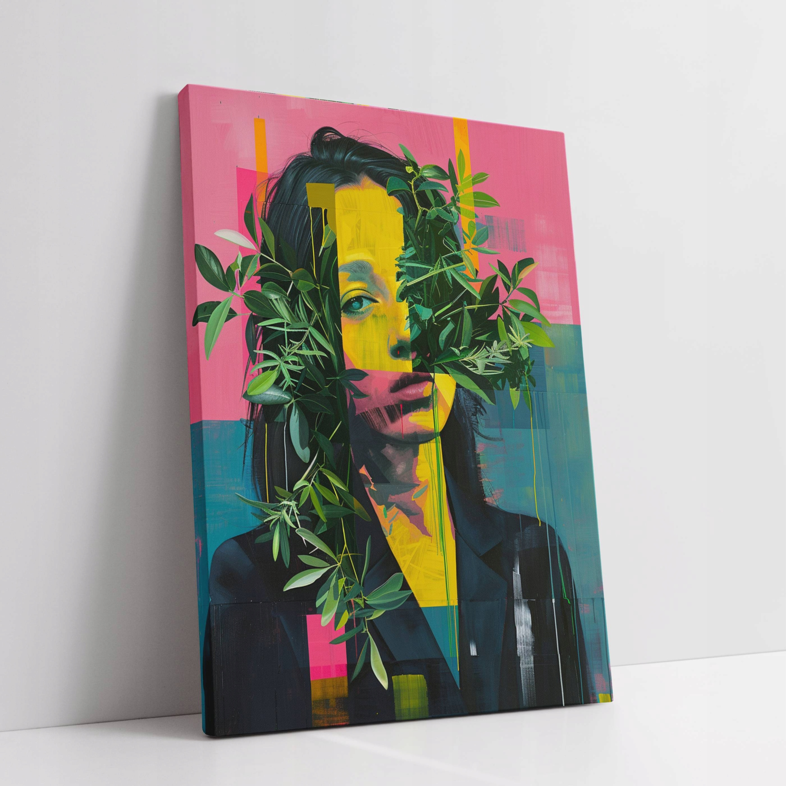 Obraz na plátně Žena rostlin v abstrakci do domu obývacího pokoje 90x120