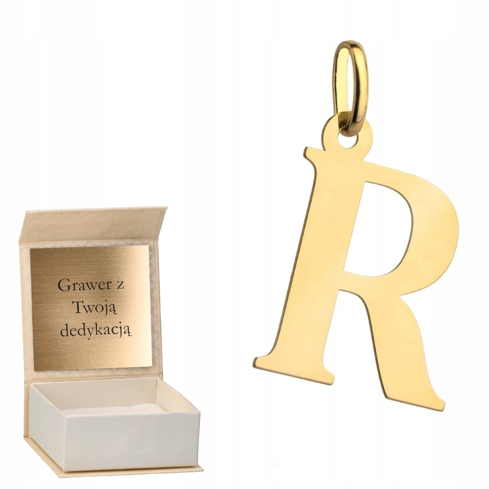 Zlatý přívěsek Písmeno R velké zlato ryzost 585 Gravírování