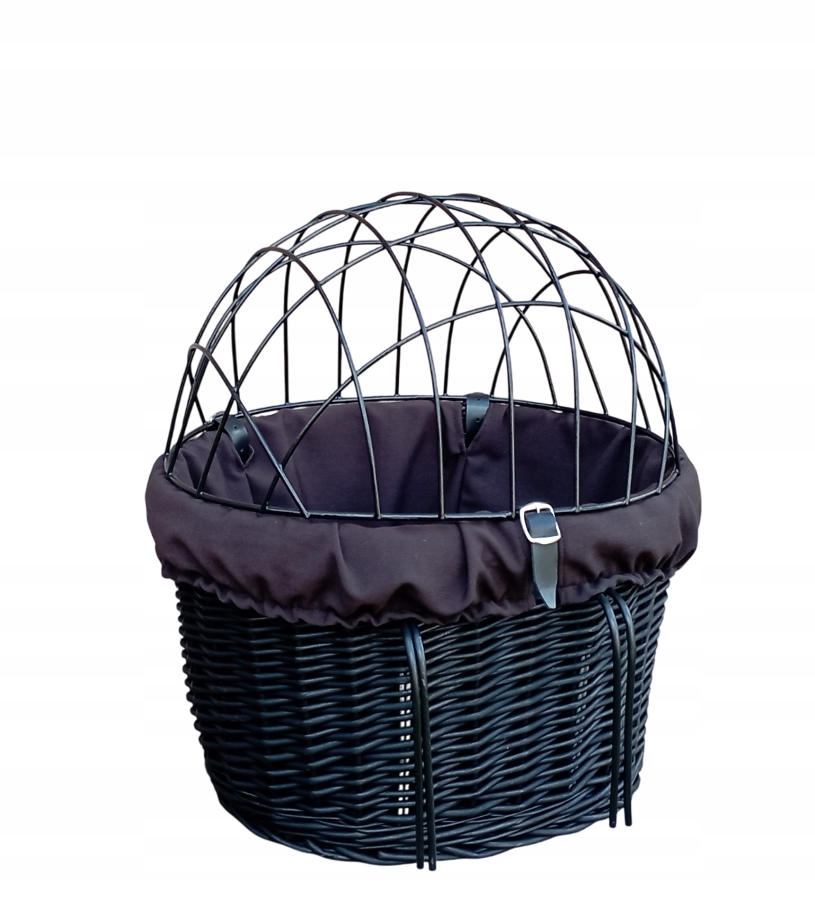 Koszyk wiklinowy na Rower z wkładem i poduszką Transporter dla Psa do 10kg