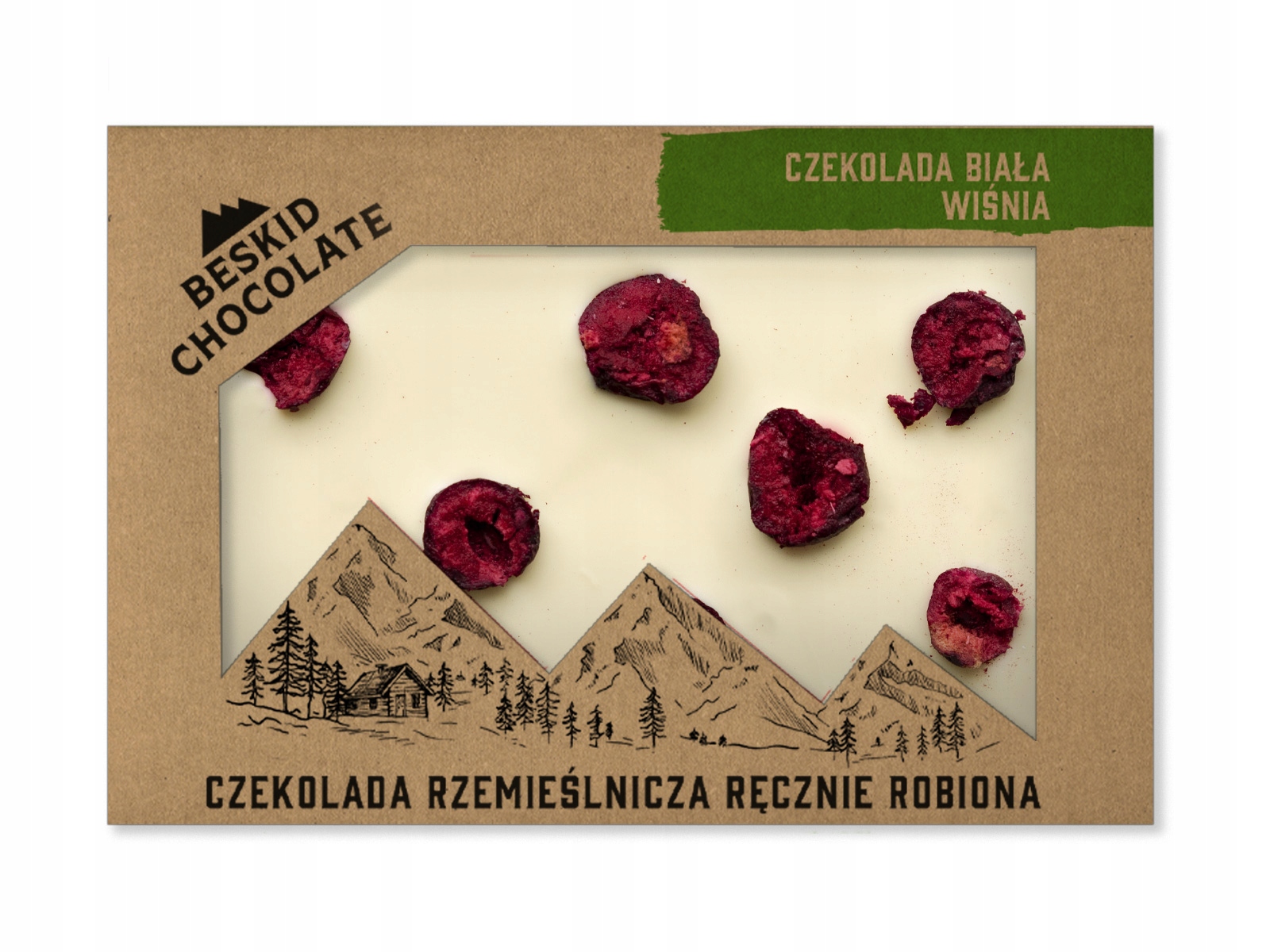 2x Čokoláda Bílá S Třešněmi 100 g. Beskid Chocolate
