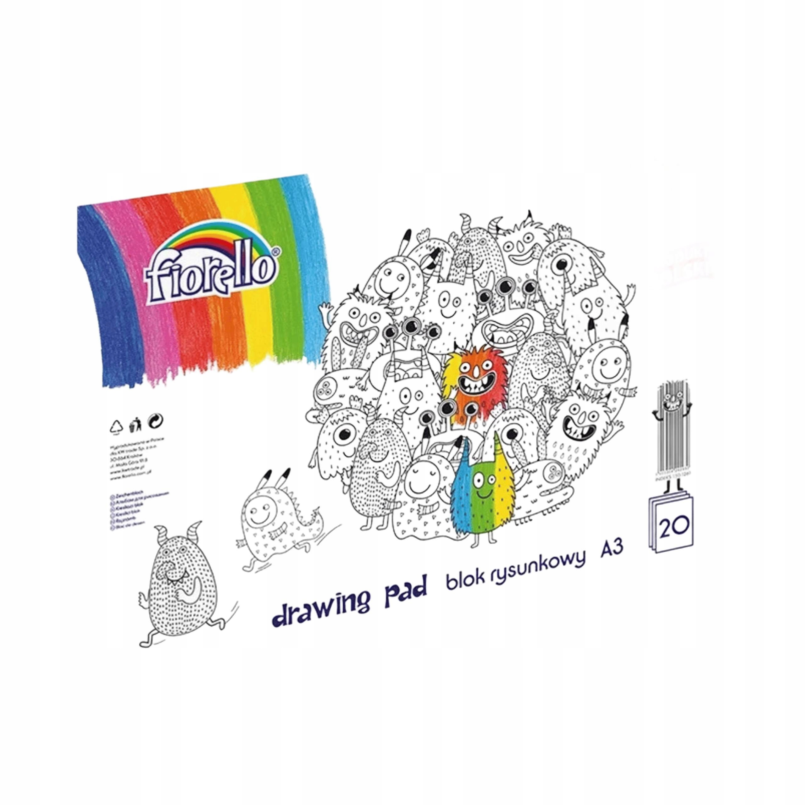 Blok Rysunkowy BIAŁY A3 20 Kartek Fiorello do malowania