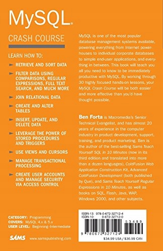 Forta, Ben MySQL Crash Course Język publikacji angielski