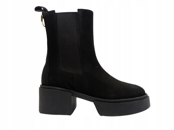 Černé dámské kotníkové boty lehké kožené kozačky Karino 37