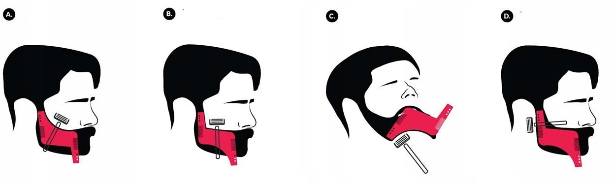 Szablon do Golenia Symetrycznej Stylizacji Brody Wzornik Kontur Marka Glovis