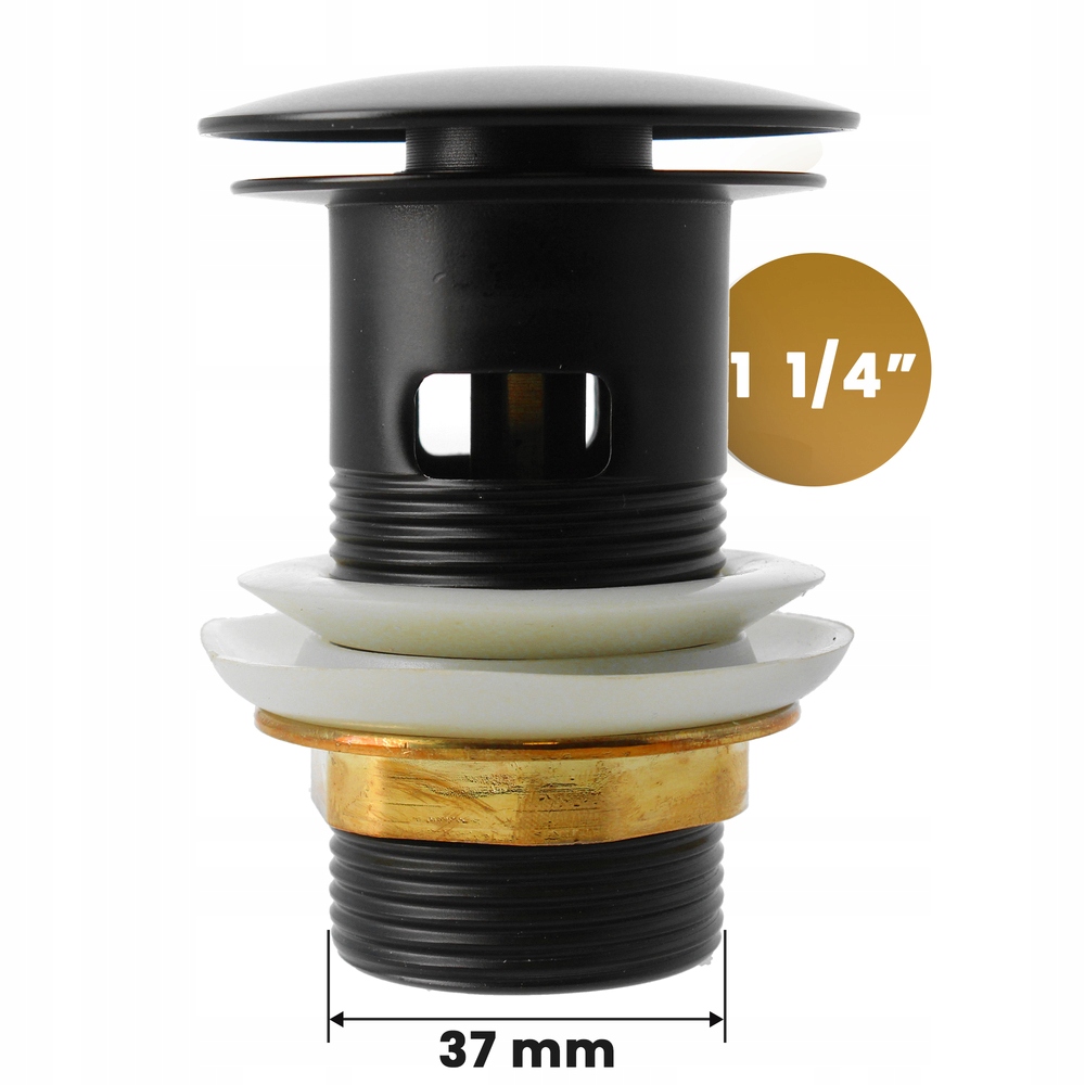 Korek z przelewem klik-klak okrągły Inter-Sano czarny Marka Inter-Sano