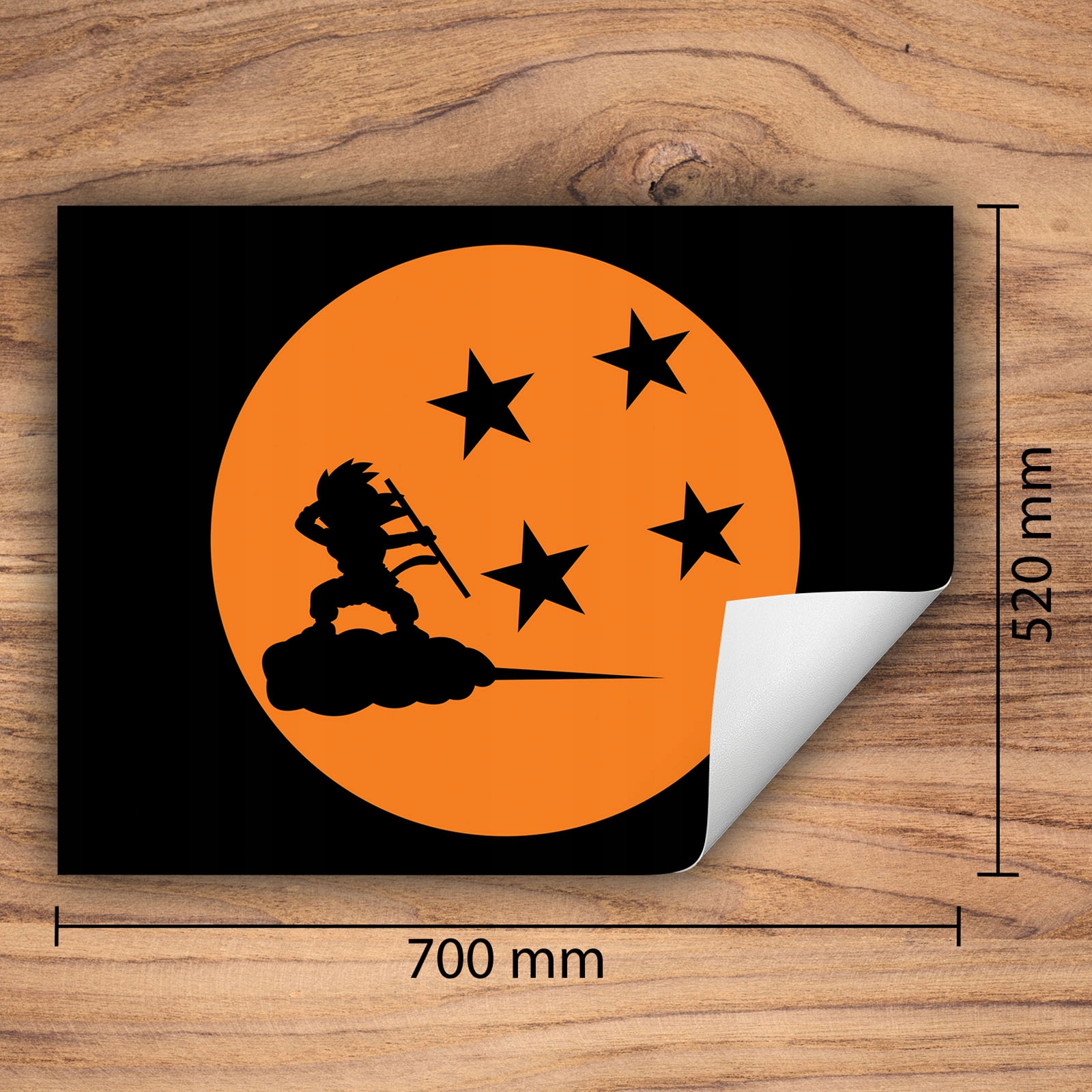 MATA WINYLOWA DO KUCHNI WIĘCEJ MIEJSCA 70x52 czarna - Smocze Kule Kolor nadruk wielokolorowy