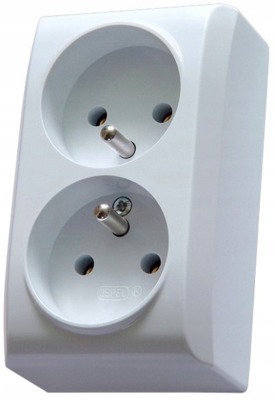 

Ospel Bis gniazdo natynkowe podwójne z/u białe