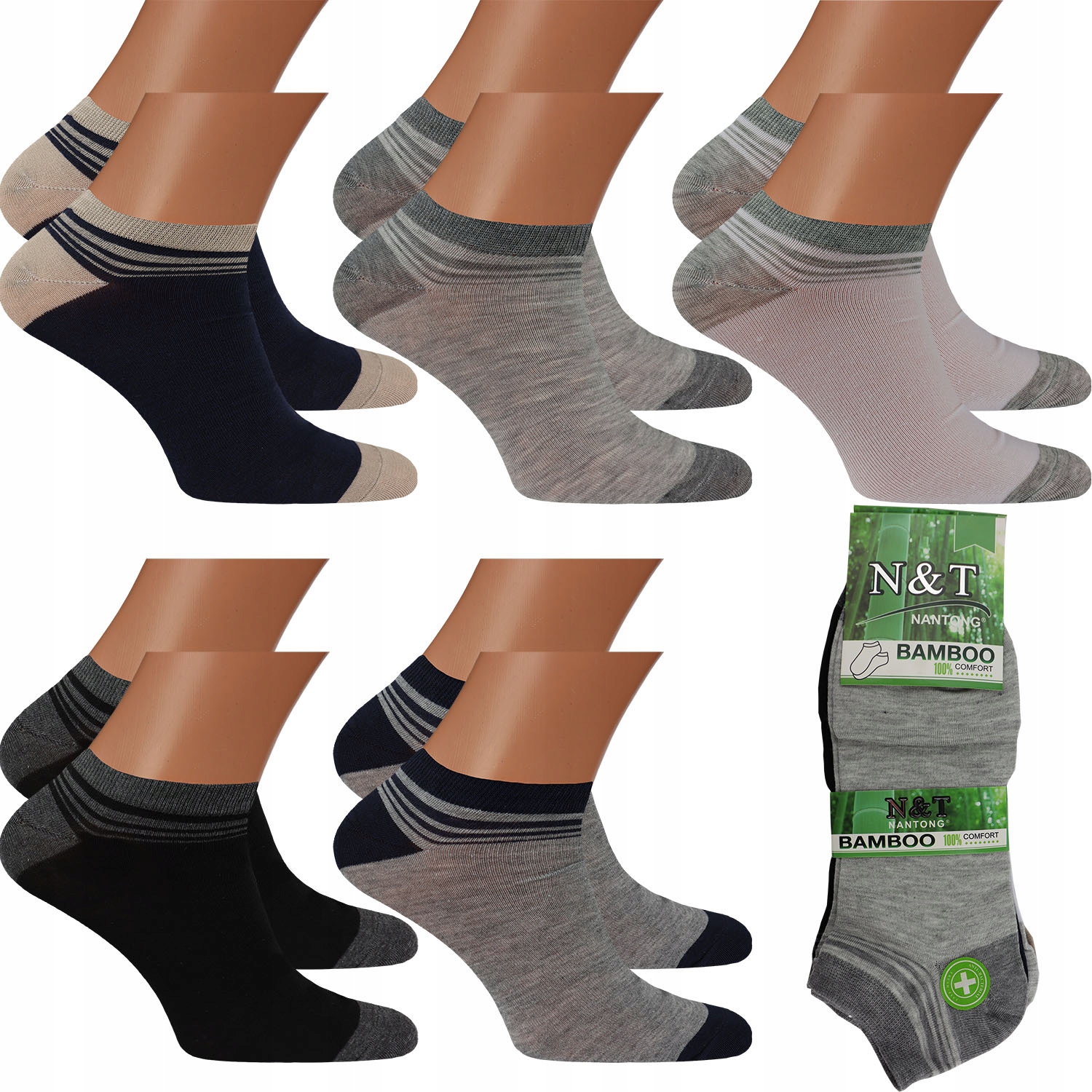 

5x Stopki Męskie Krótkie Skarpety Bambus Premium