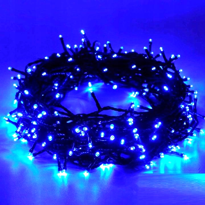 LAMPKI CHOINKOWE 200 LED ŚWIATEŁKA NIEBIESKIE Zasilanie sieciowe