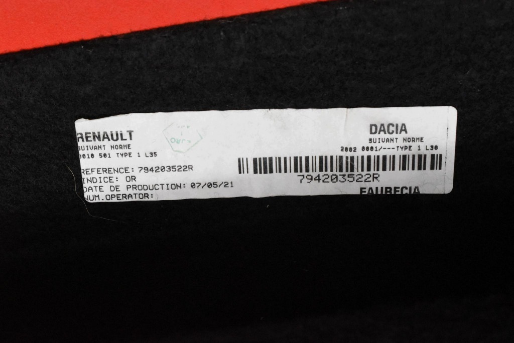 plato kufra 794203522R DACIA DUSTER 2 II 17-21