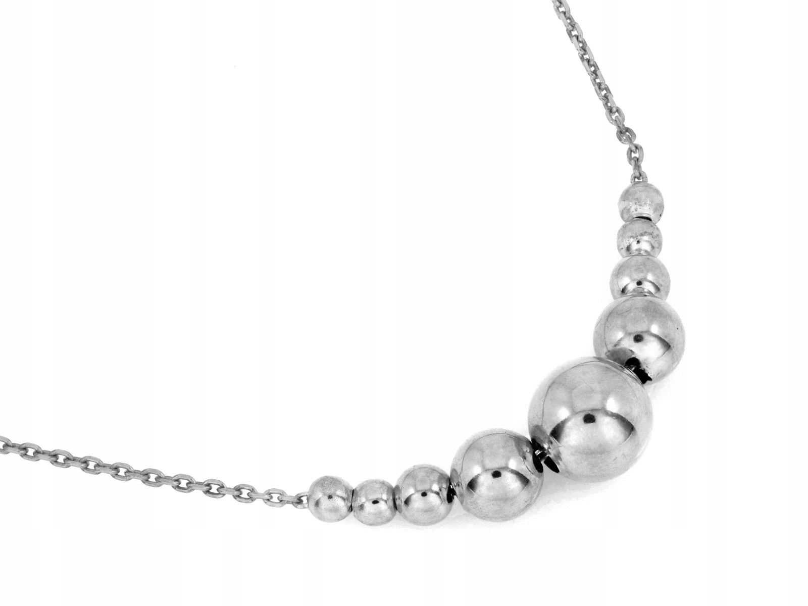 Stříbrný náhrdelník 925 pro ženy s kuličkami 2.75 g bez kamenů jako dárek