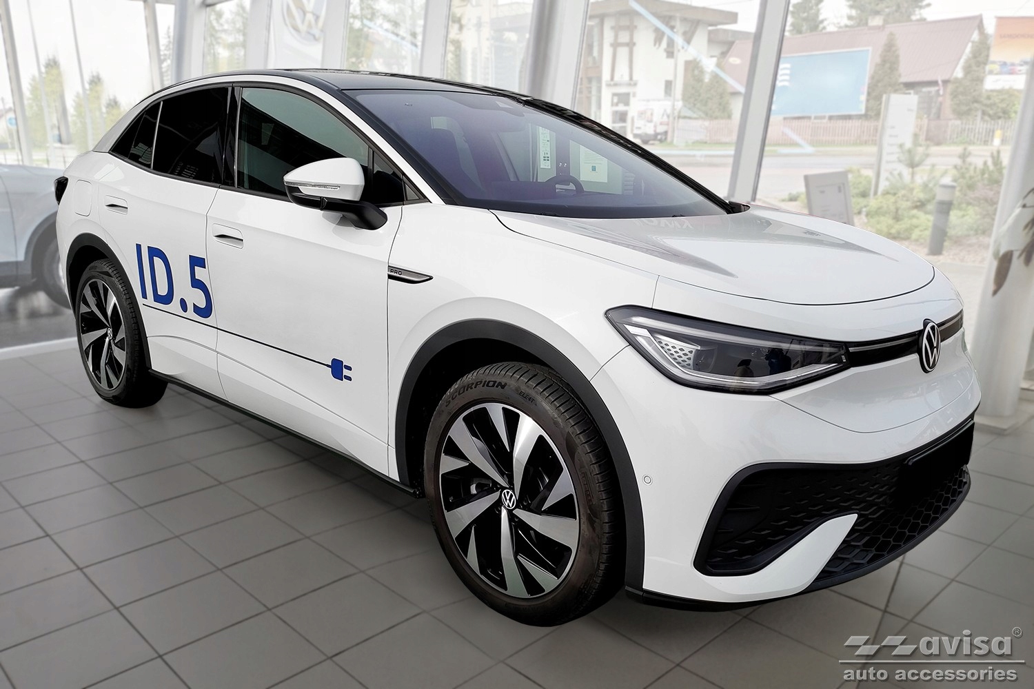 VOLKSWAGEN ID 5 NAKŁADKI PROGOWE LISTWY NA PROGI STALOWE Waga produktu z opakowaniem jednostkowym 2 kg