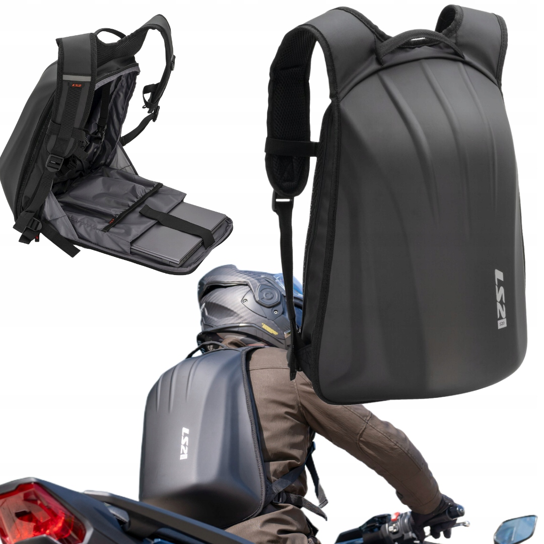 PLECAK MOTOCYKLOWY LS2 SHIELD Sztywna Skorupa 25/50 Litrów Kieszeń Na Kask