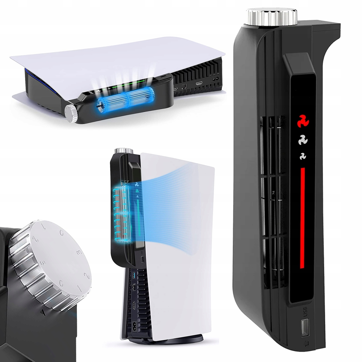 Wentylator Chłodzący Do Playstation 5 PS5 3 Prędkości Wiatru