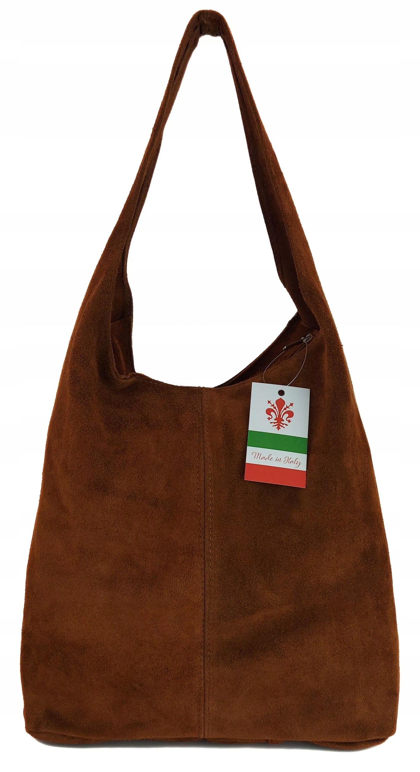 Semišová Kožená Taška, Prostorná Taška XL A4 Shopper Bag Hnědá