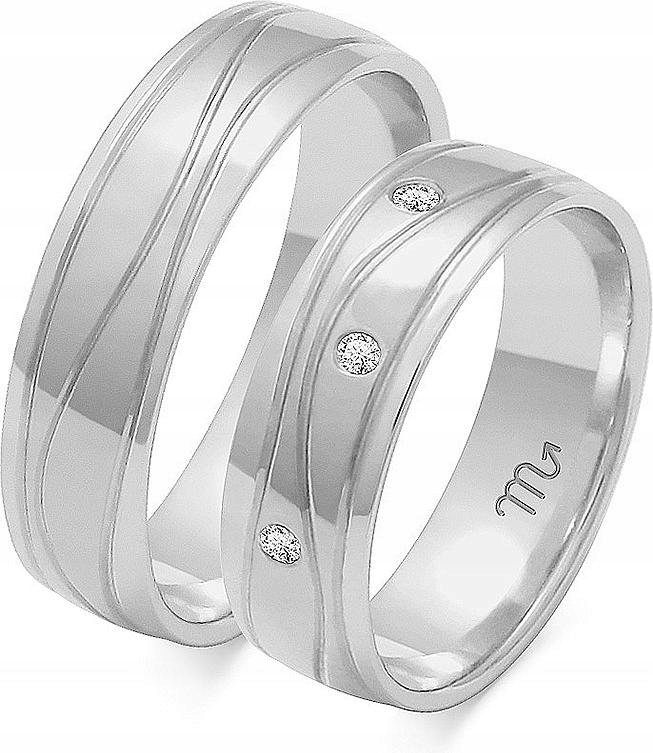 Dámský snubní prsten z bílého zlata pro svatbu 585, 23 24 25, kolekce