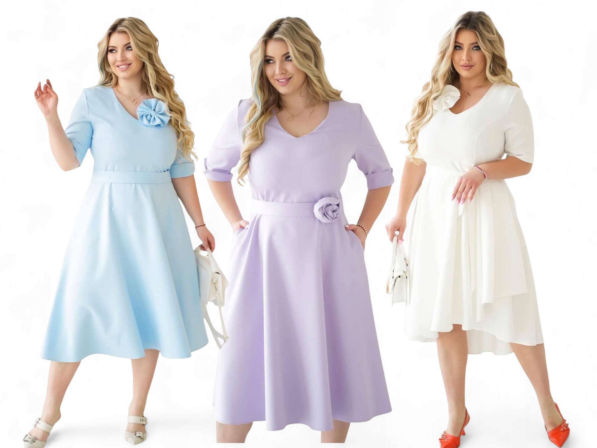 Elegantní šaty s květinou plus size velikost 46