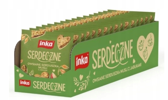 15x 50g Inka Owsiane serduszka musli z jabłkami Karton