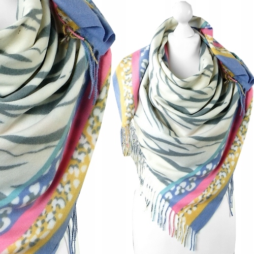 

Stylowa Chusta z frędzlami Wiosna Dużo Wzorów