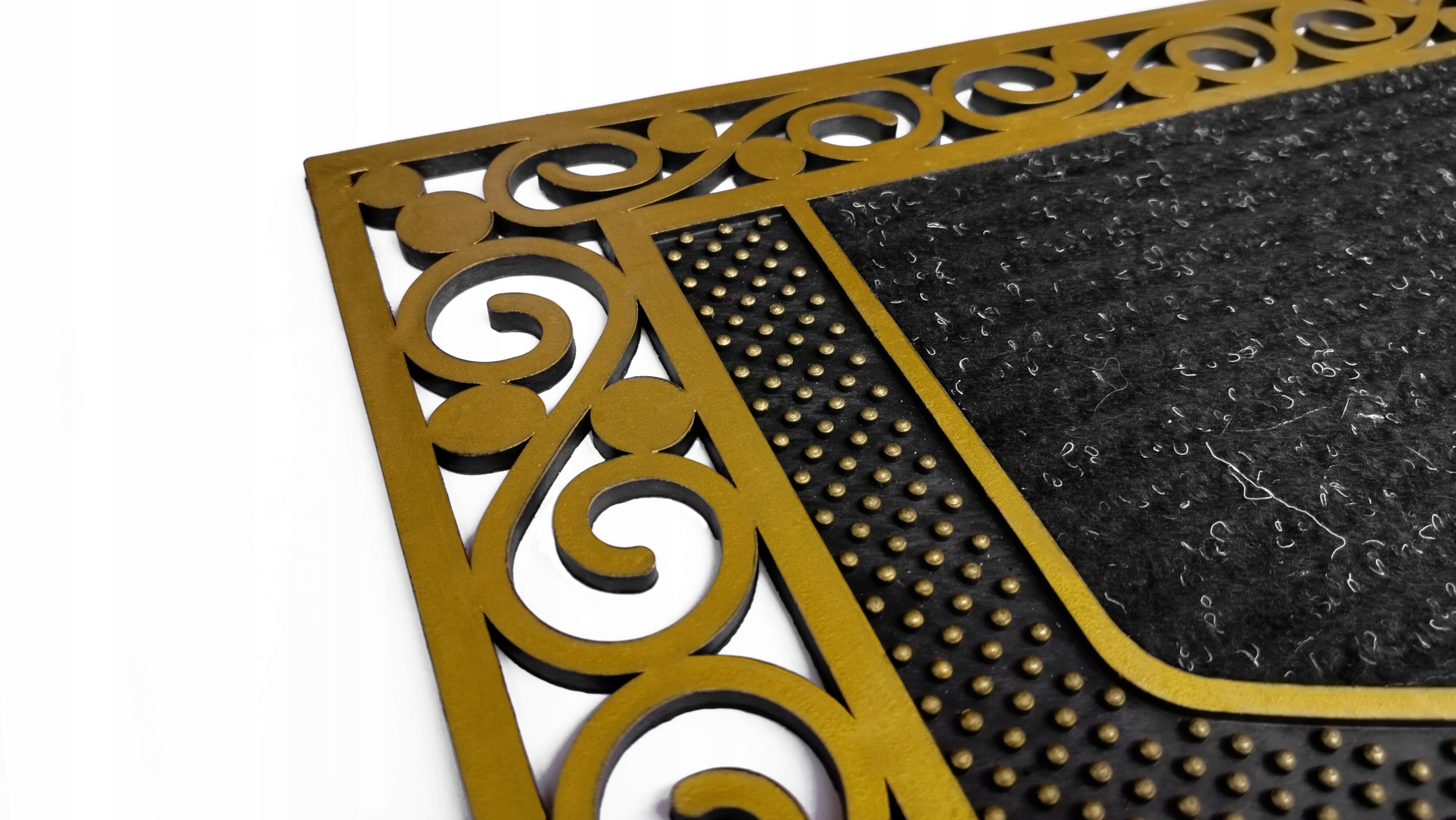 WYCIERACZKA WEJŚCIOWA ZEWNĘTRZNA MASYWNA ZŁOTA POD DRZWI DO BUTÓW STYLOWA Długość 70 cm