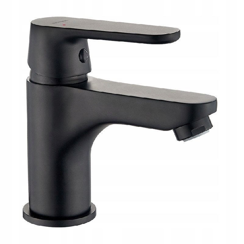 Umyvadlová baterie Dima černá matná, páková, s klik-klak zátkou