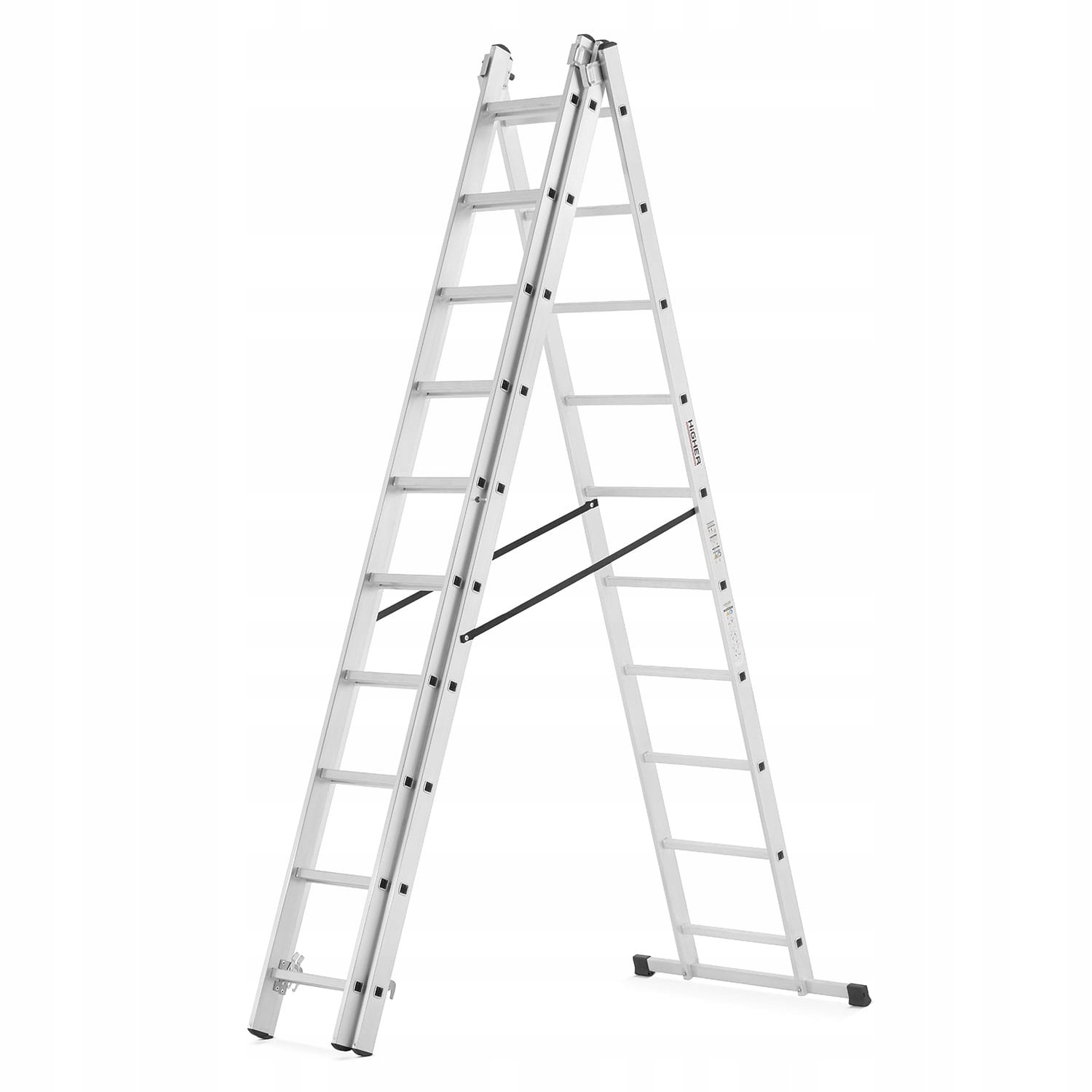 Drabina aluminiowa wielofunkcyjna z adaptacją na schody 3x10 HIGHER 150kg — 8