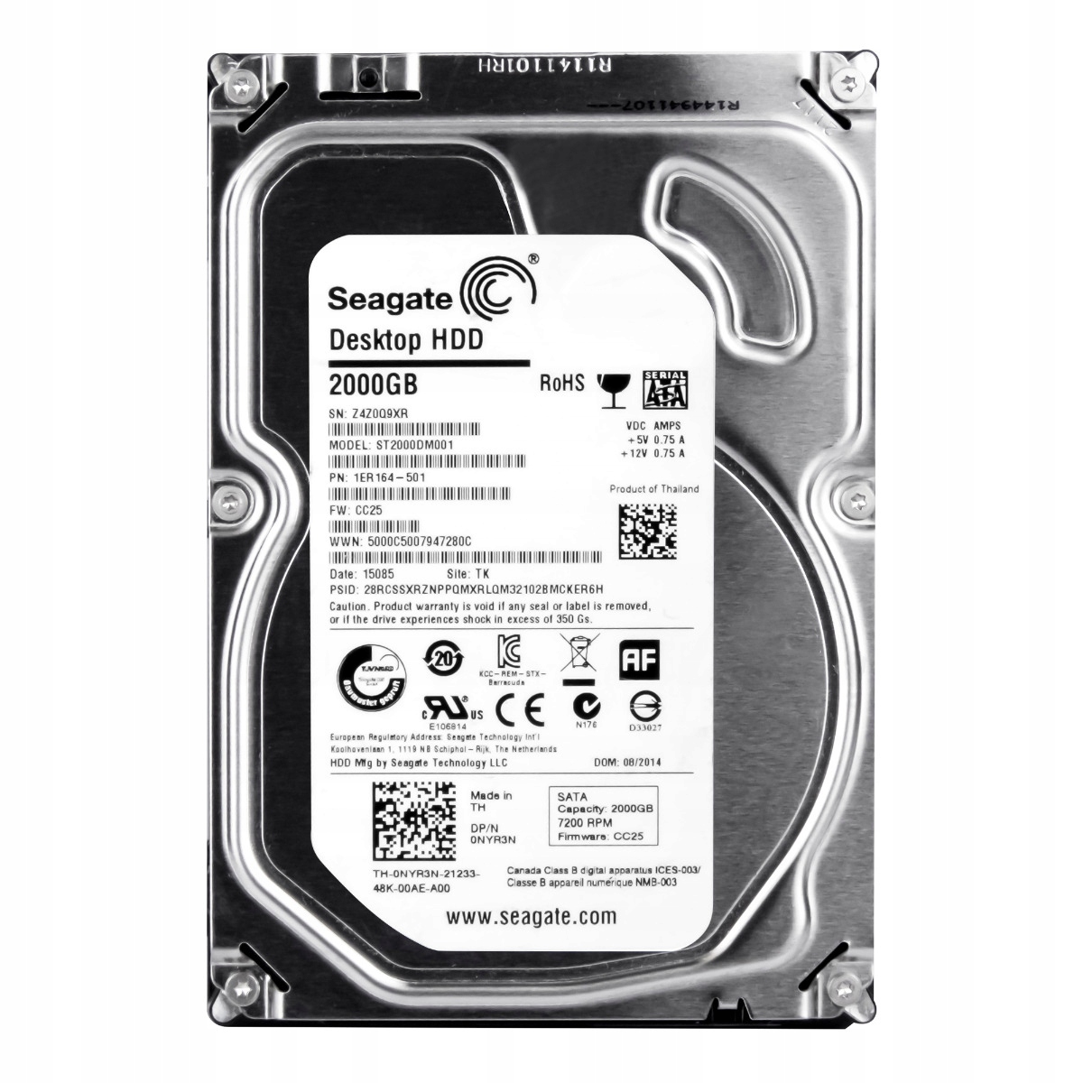 Dell 0NYR3N 2TB 7.2K 64MB Sata III 3.5" ST2000DM001
