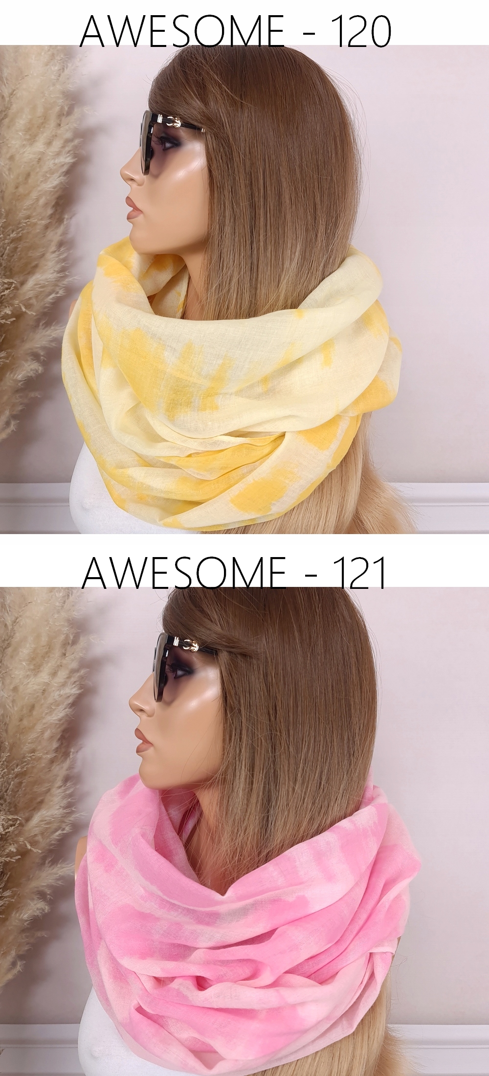 Duży KOMIN Szal WIOSENNY apaszka szalik - DUŻO KOLORÓW i WZORÓW Kolor wielokolorowy