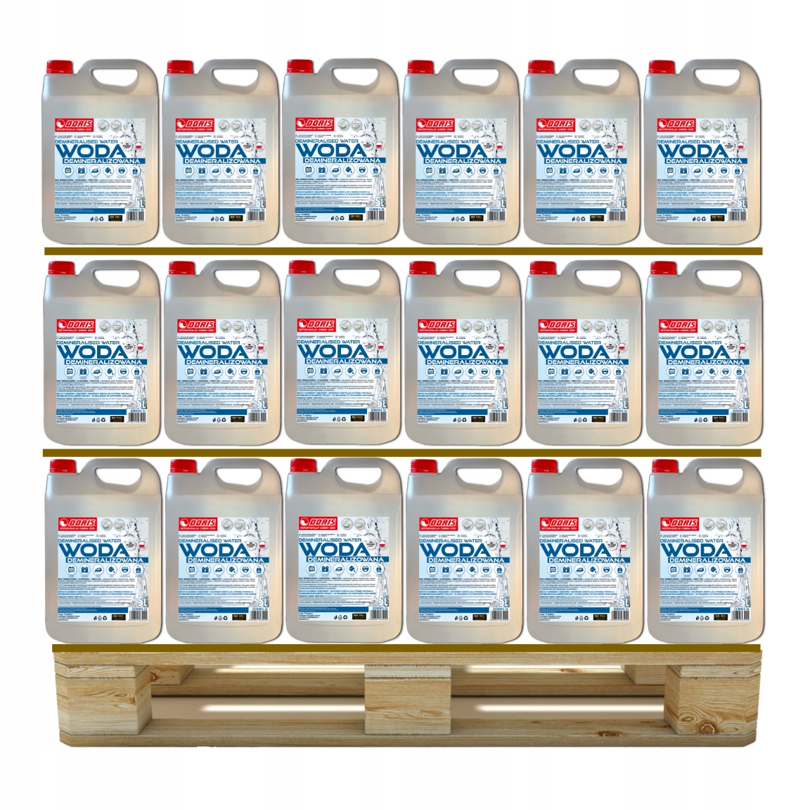 Demineralizovaná voda Doris 540 l Paleta 108 ks x 5 l