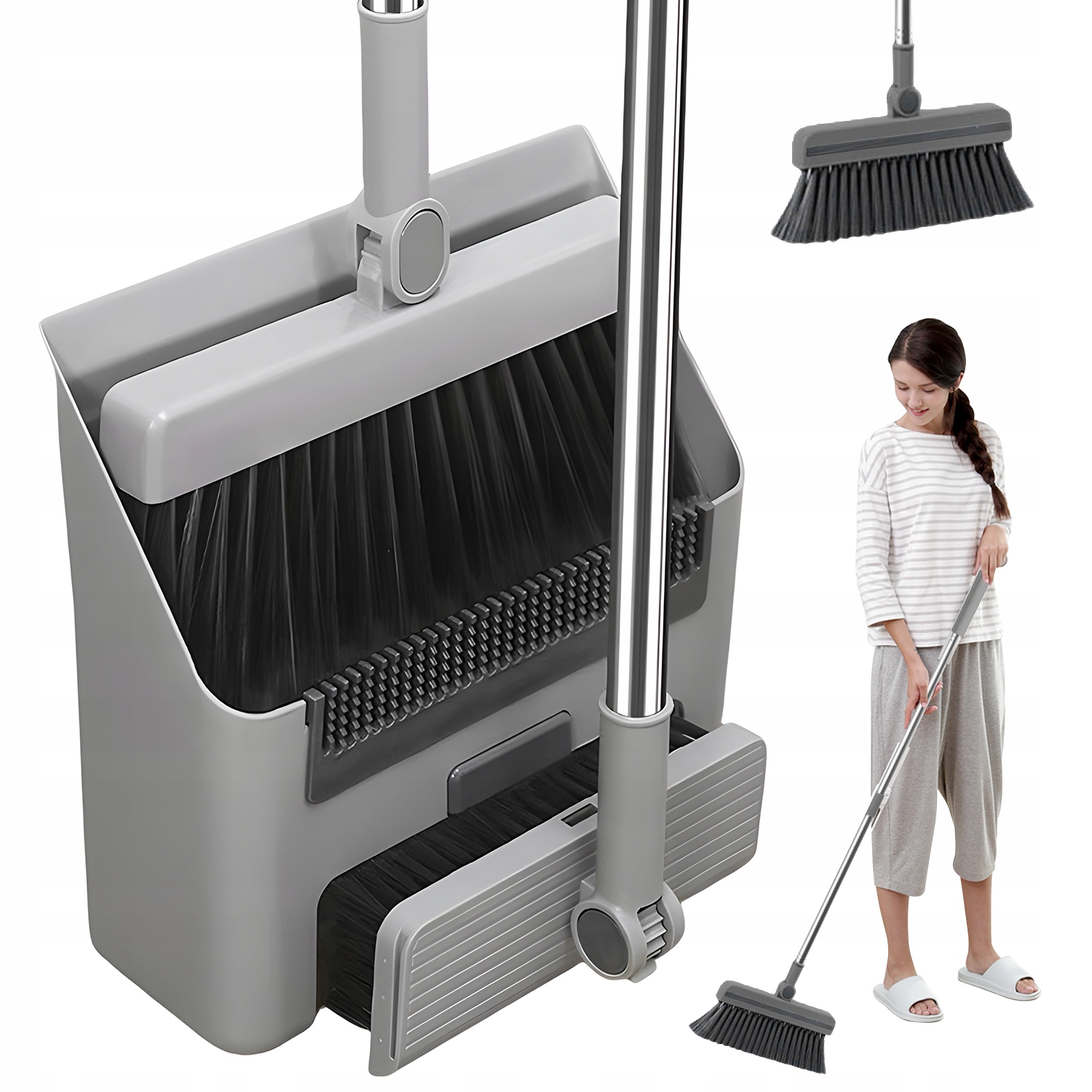 Levně Úklidová Sada Leniuch 3V1 Smeták Smetáček Lopatka Pro Úklid Domácnosti