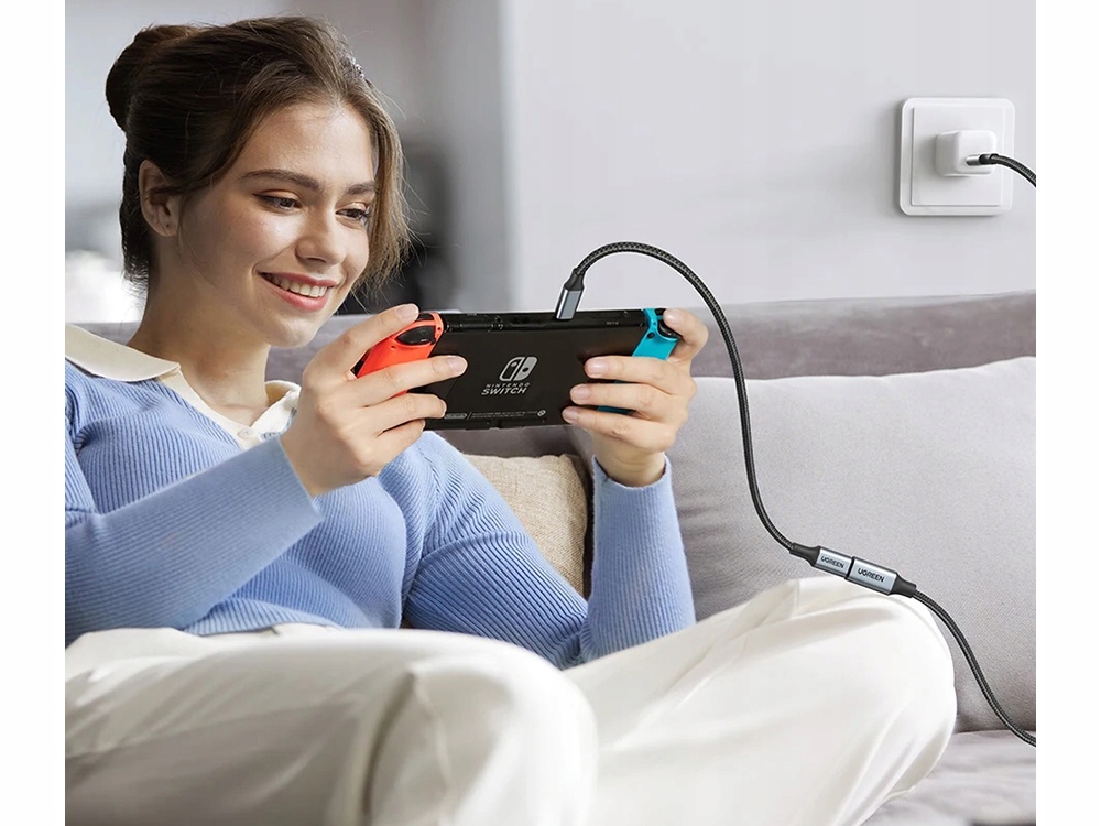 KABEL PRZEDŁUŻACZ PRZEDŁUŻKA USB-C ADAPTER OPLOT PRZEDŁUŻAJĄCY PRZEWÓD 2m Długość kabla 2 m