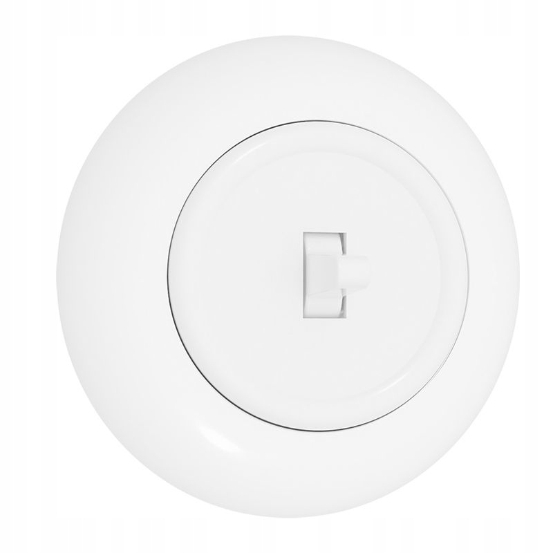 Włącznik pojedynczy z ramką BIAŁY loft retro PRL