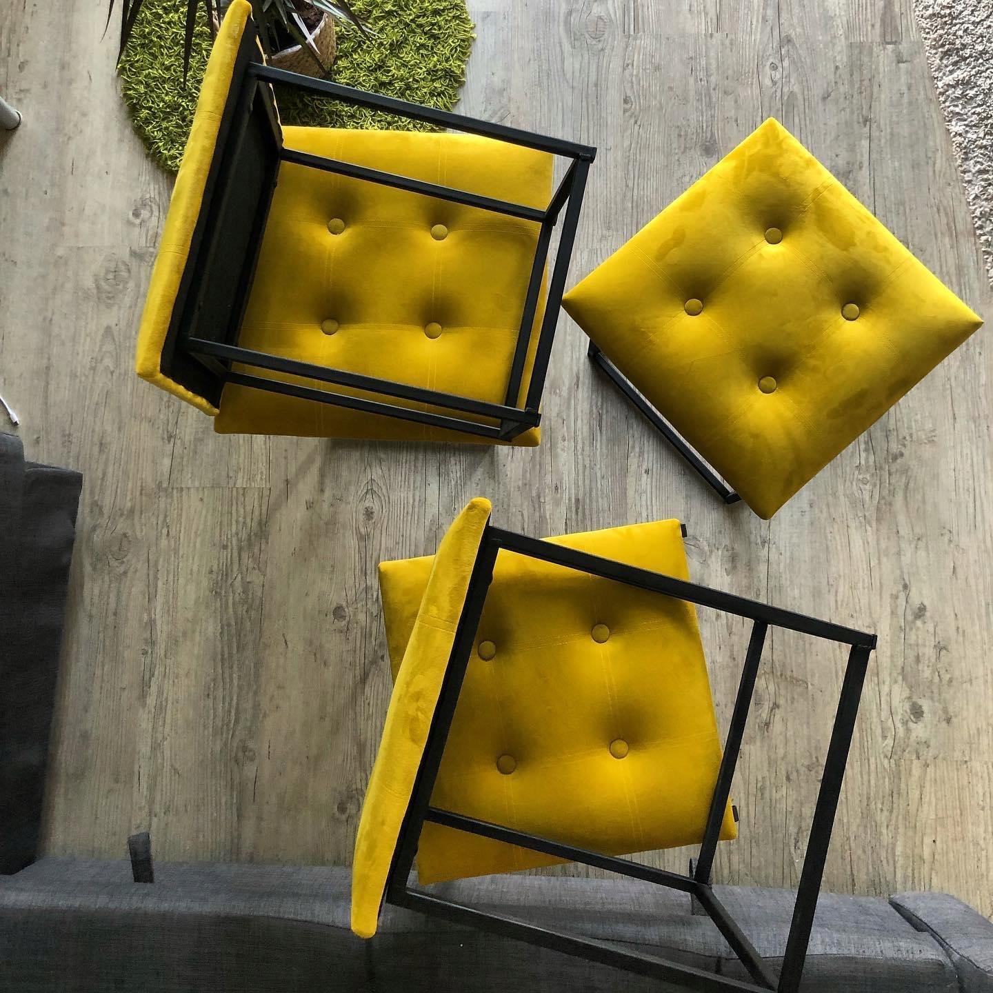 Puf 5w1 - Smart cube 5 taboretów w 1 żółta Kolekcja Loft