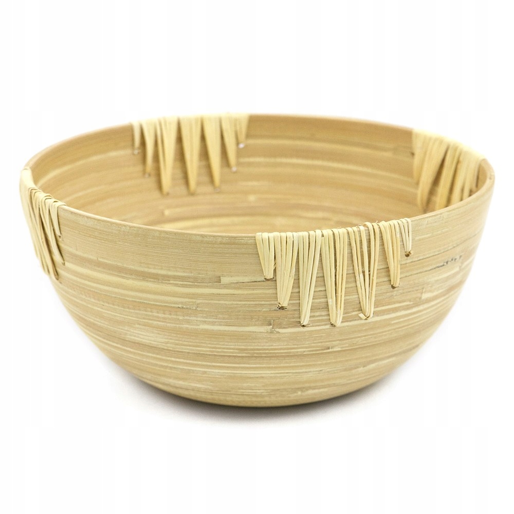 MISKA BAMBUSOWA BEŻOWA 30cm BRĄZOWA DO CHIPSÓW
