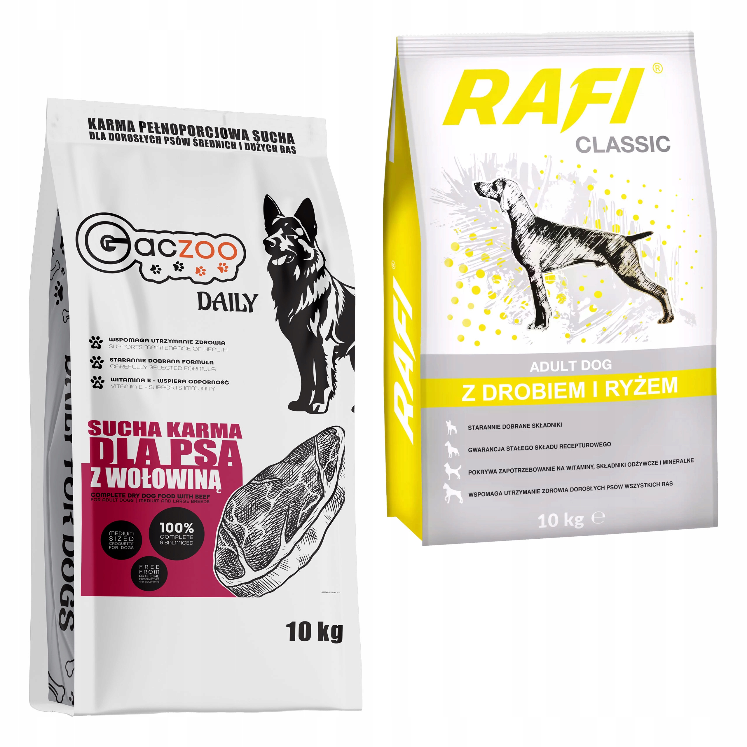 Levně Rafi Classic Gaczoo Daily Krmivo pro psy mix chutí 2 x 10 kg