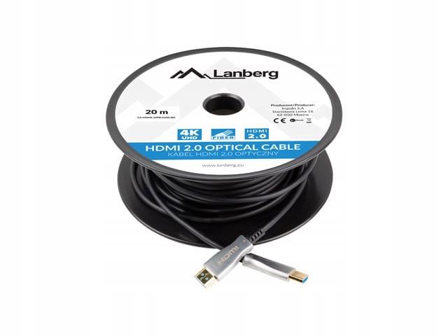 LANBERG KABEL HDMI M/M V2.0 20M CZARNY OPTYCZNY AOC