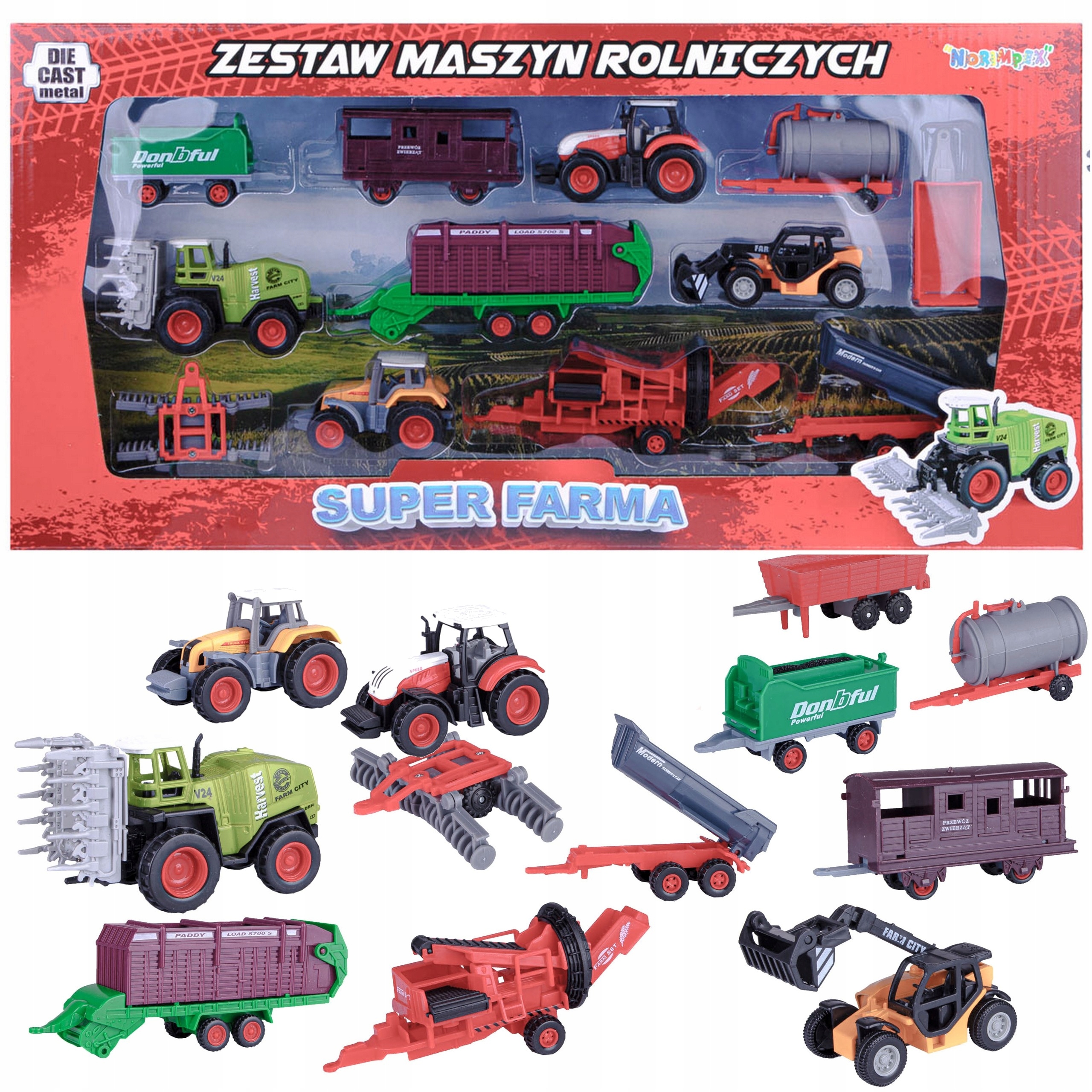 

Ciągnik Traktor maszyny rolnicze 6w1 zestaw farmer