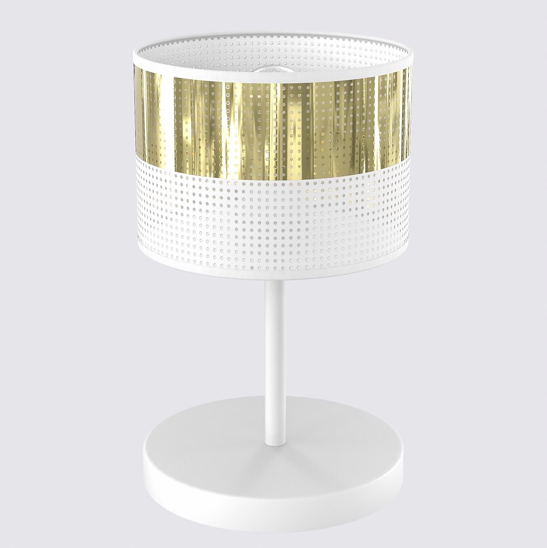 Stolová lampa Lux LN1 biela so zlatým detailom, E27, 33 cm, moderná