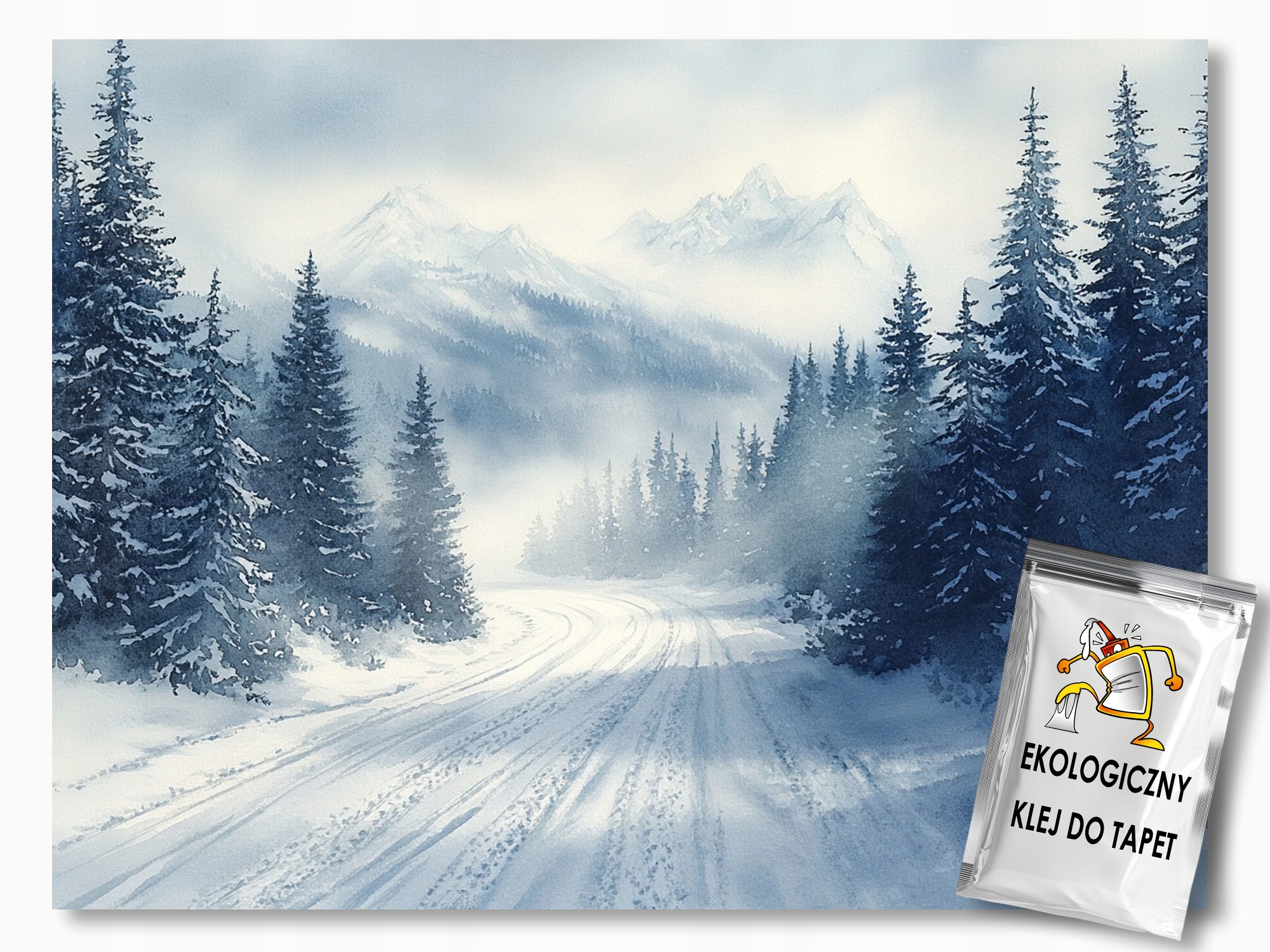 Fototapeta Flizelina Krajina Hory Cesta Les Zima Mráz Mlha 416x290 130g