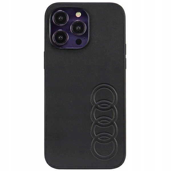 Pouzdro pouzdra kryt Audi Synthetic Leather pro iPhone 14 Pro Max černé