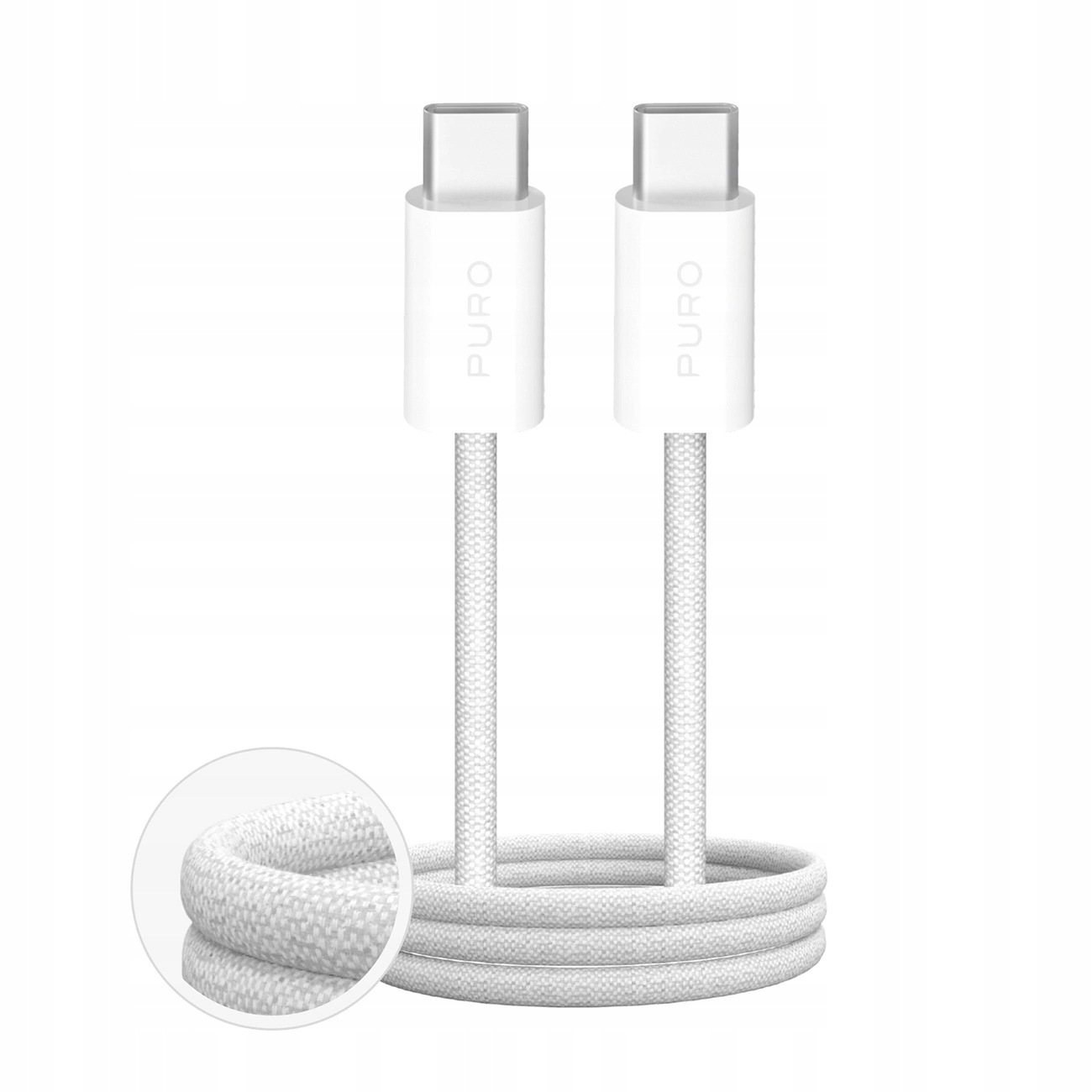 Kabel Puro Fabrik 4 240W w oplocie Usb- C Usb- C 1m biały Puro