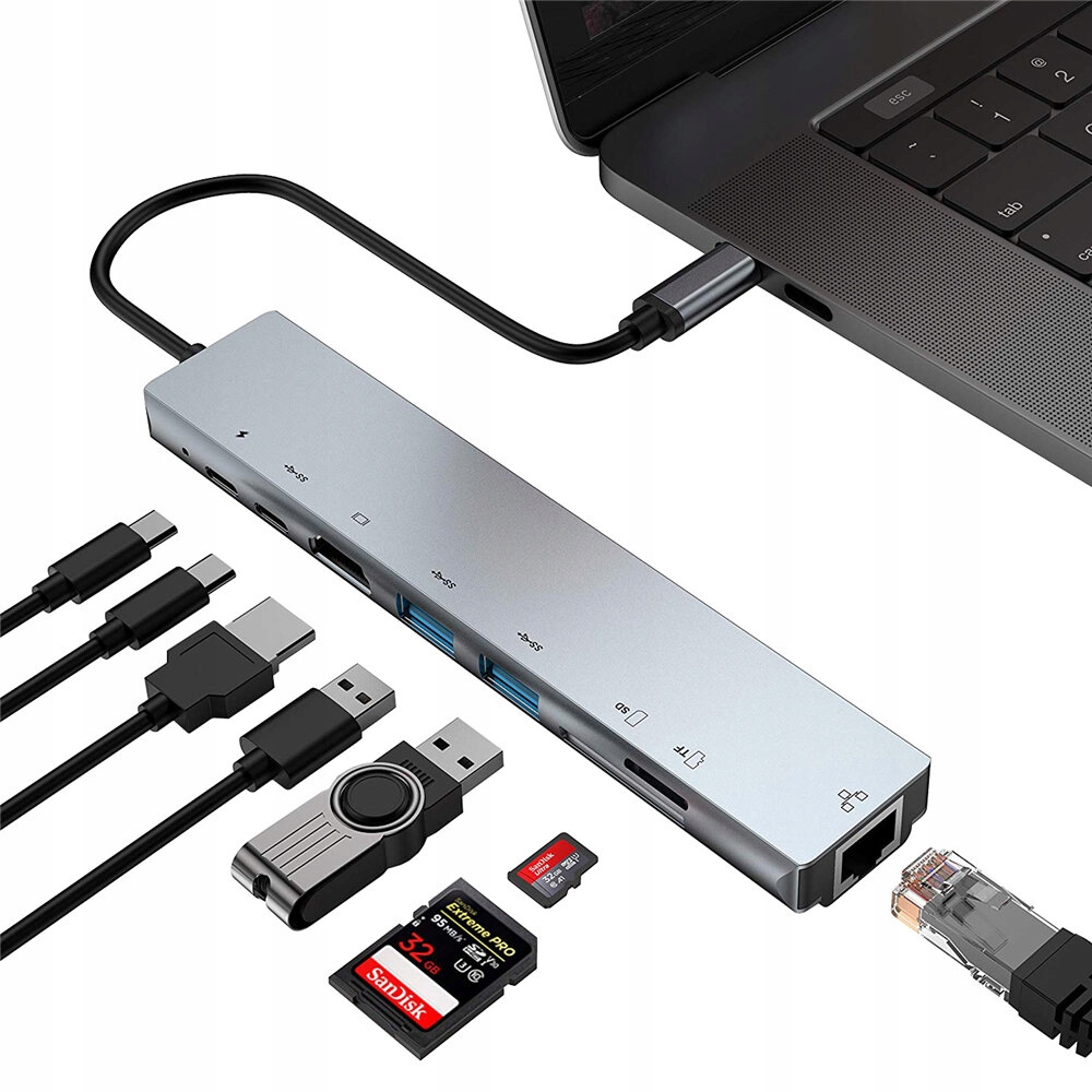 STACJA DOKUJĄCA USB 3.0/3.1 HDMI PD ETHERNET SD 4K